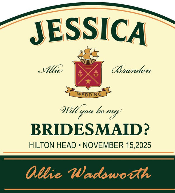 Bridesmaid gift custom Jameson labels - Labelyourlife