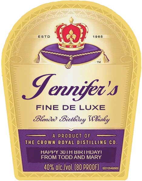 Crown Royal Whisky personalized birthday labels - Labelyourlife