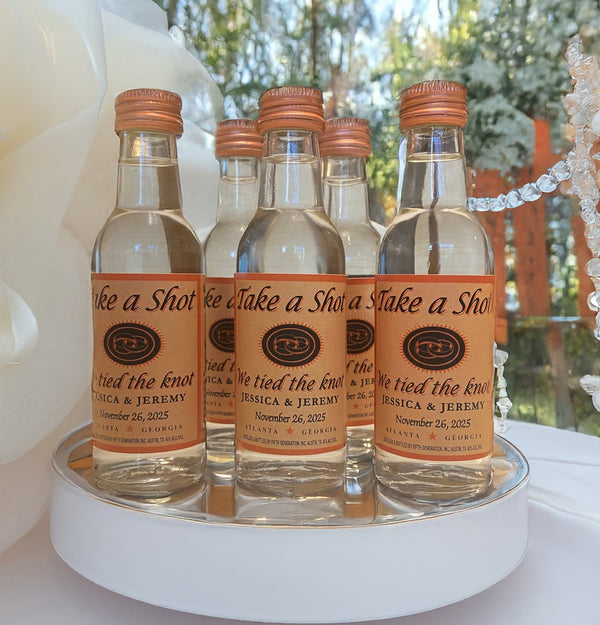 Wedding Favor Customized Tito's shot labels - Labelyourlife