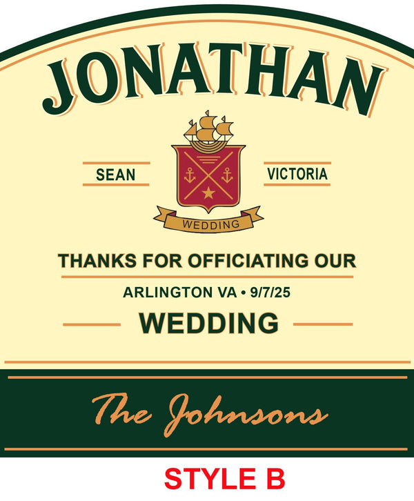 Wedding Officiant gift personalized Jameson label - Labelyourlife