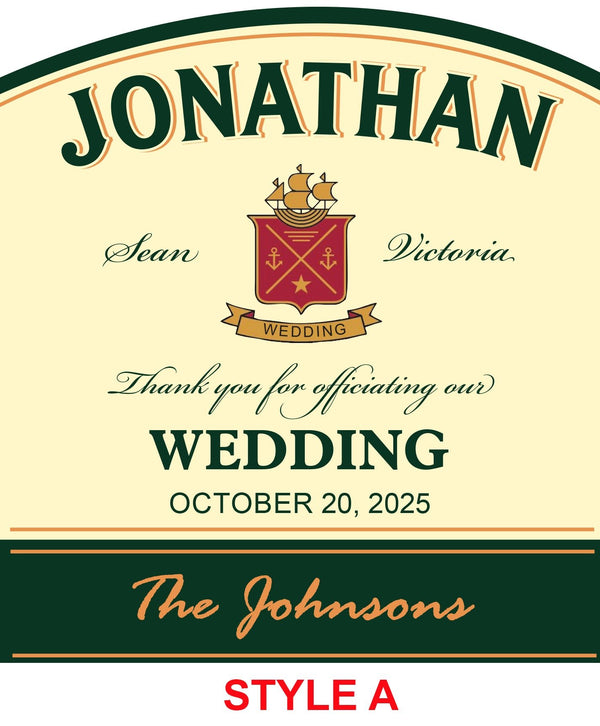 Wedding Officiant gift personalized Jameson label - Labelyourlife