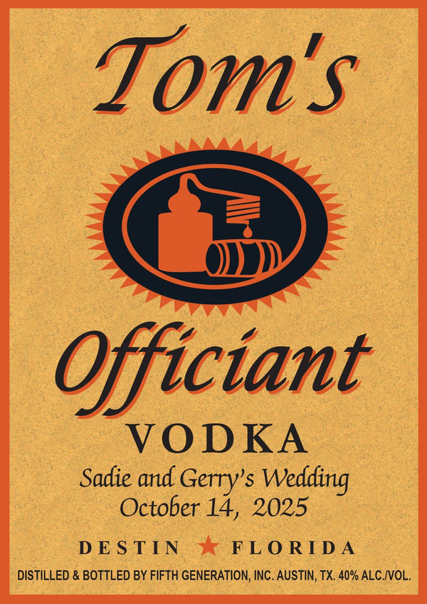 Wedding Officiant gift personalized Tito's Vodka label - Labelyourlife