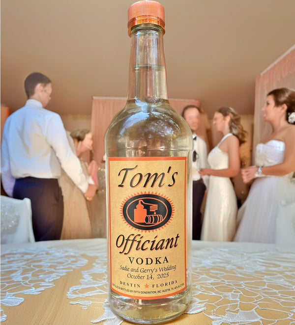 Wedding Officiant gift personalized Tito's Vodka label - Labelyourlife